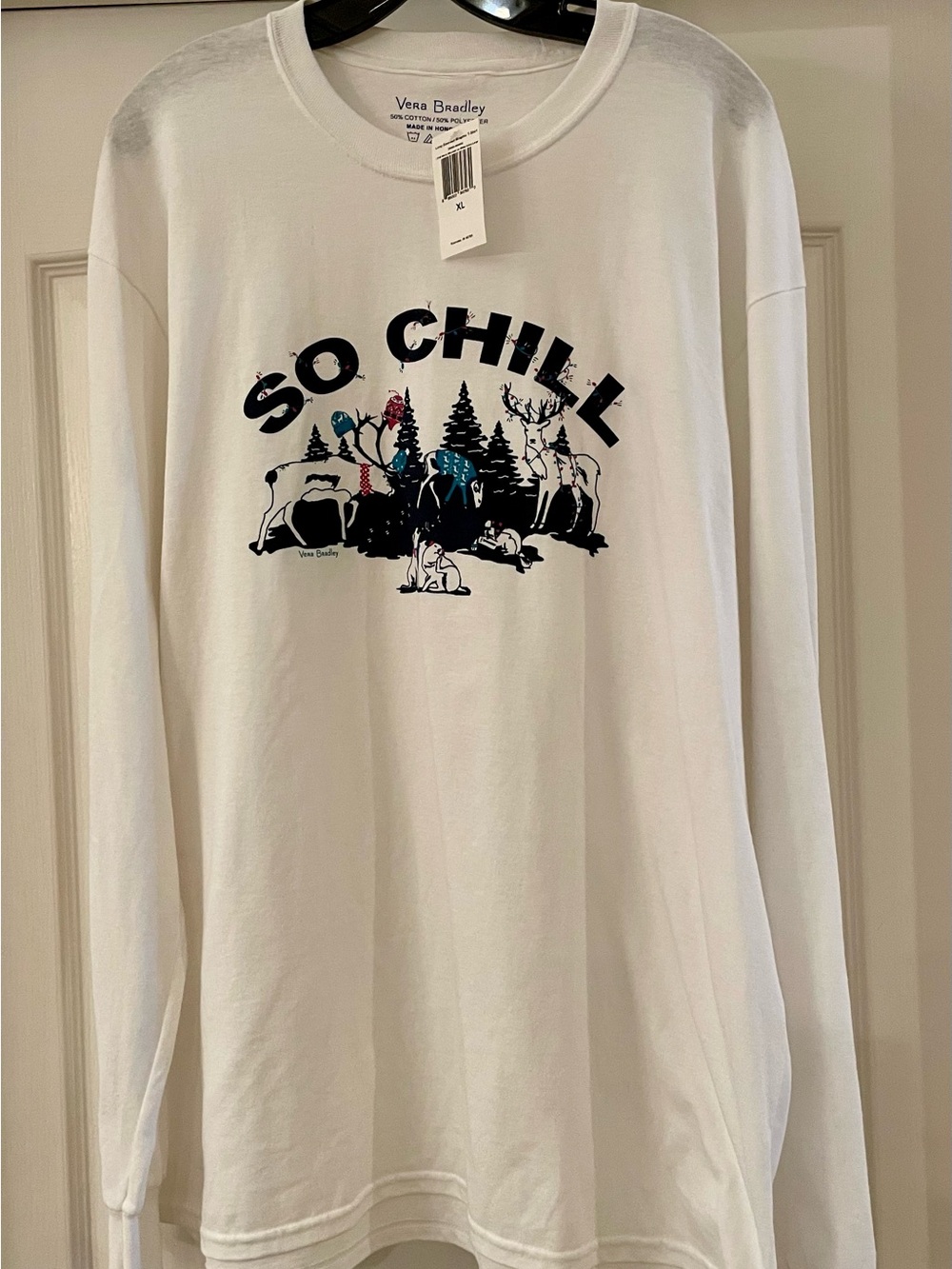 Vera Bradley White 'So Chill' Graphic Sweater Size XL